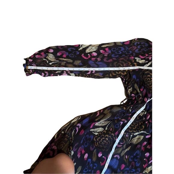 Kensie Women's Floral Print Belted Chiffon Flounce Midi Dress Size 2 - Picture 2 of 11